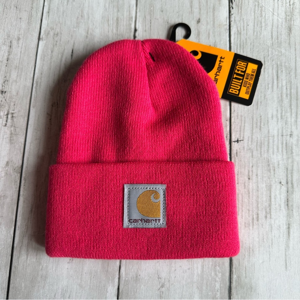 NEW WITH TAGS CARHARTT PINK TODDLER BEANIE HAT RASPBERRY